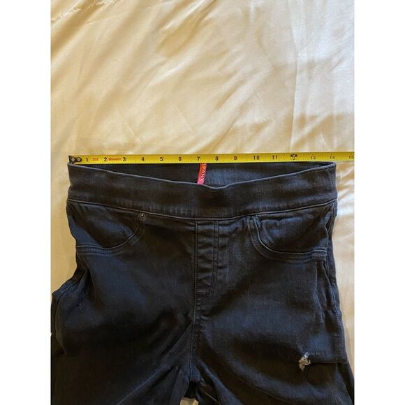 SPANX Ankle Skinny Distressed/Torn, Black Jeans Jeggings-Med - Picture 6 of 9